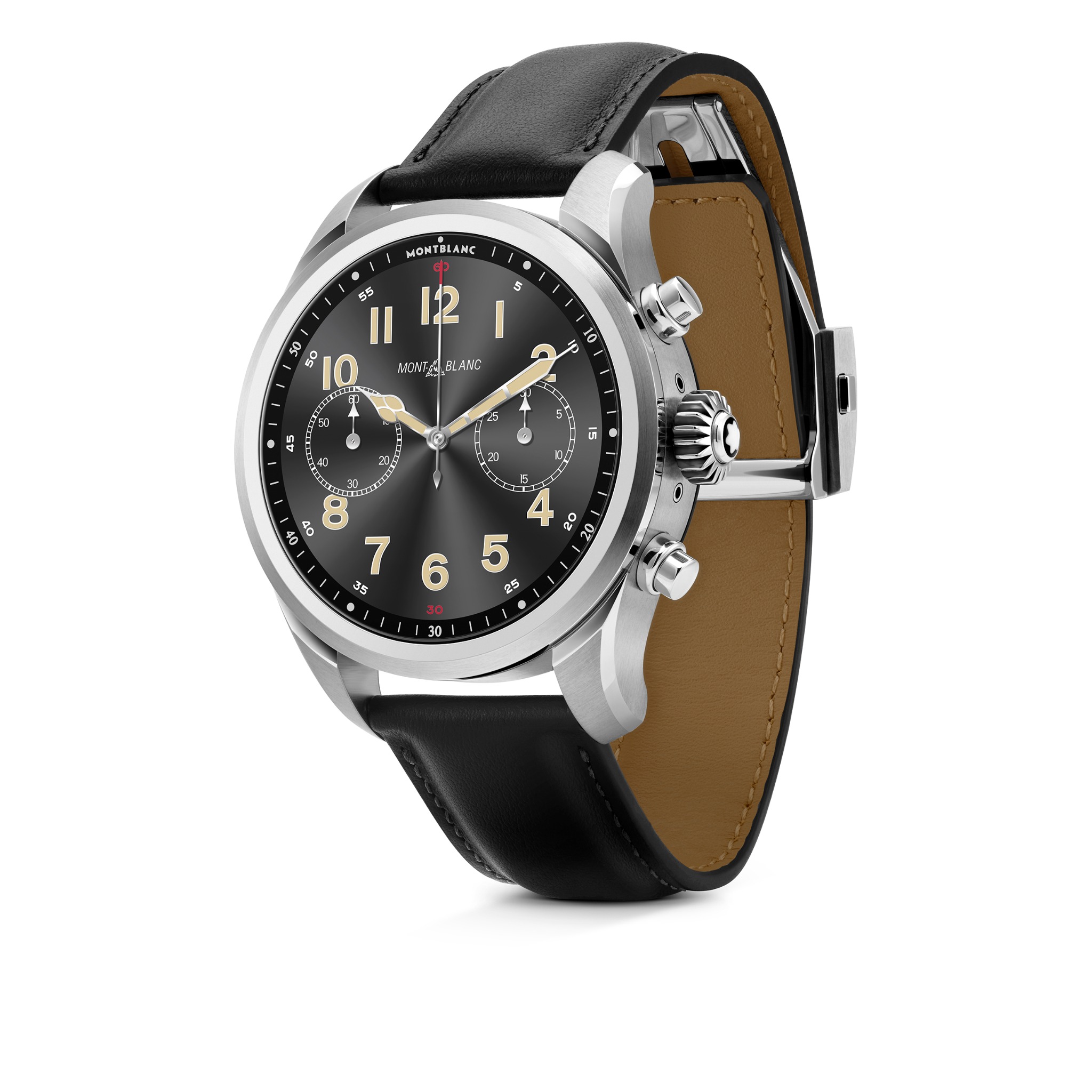 Montblanc Summit 2+ Silver Black Leather three-quarter after